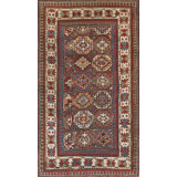 Hand Knotted Wool Geometric Area Rug in Multicolored