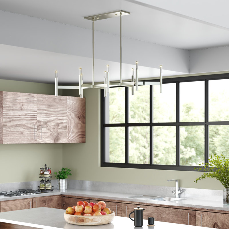 Martella 8-Light Chandelier, Nickel brossé