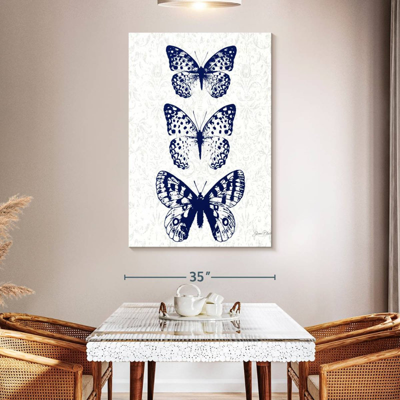 Brampt Indigo Butterfly Study, 51" H x 34" W