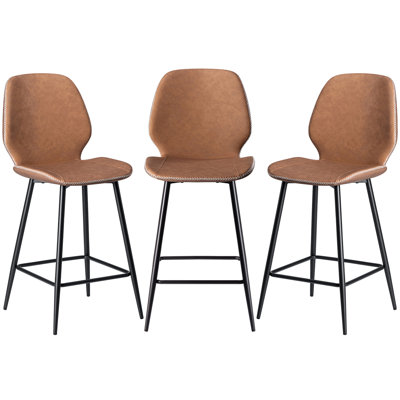 Tabouret de comptoir rembourré avec structure en métal