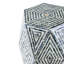 16 x 14 x 18 po, tabourets de jardin hexagonaux, table d'appoint unique Capiz, noir / blanc