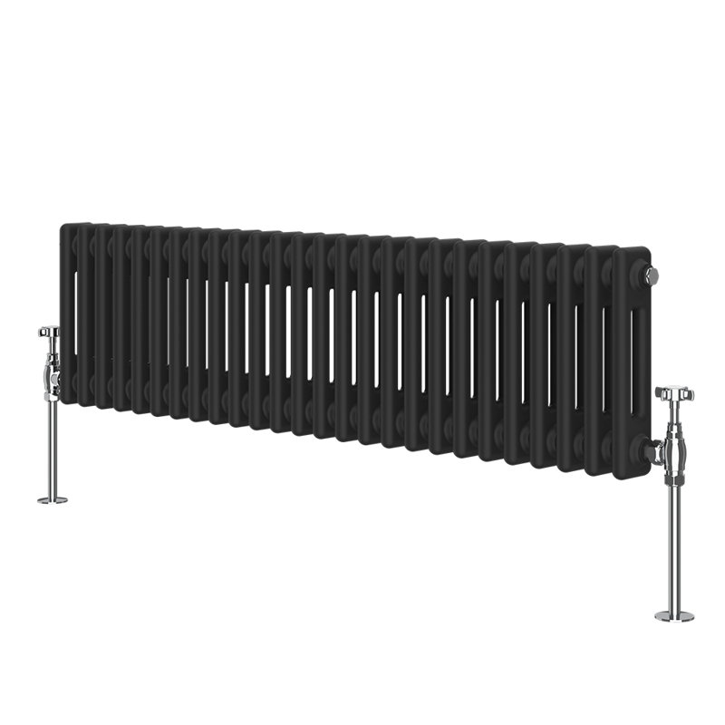 Dyson Horizontal Traditional Column Radiator Black, 30cm H x 119cm W x 7cm D