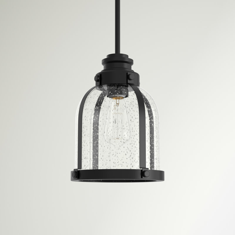 Barbour 1-Light Dimmable Single Pendant, 59" H x 8.75" W x 8.75" D, Matte Black