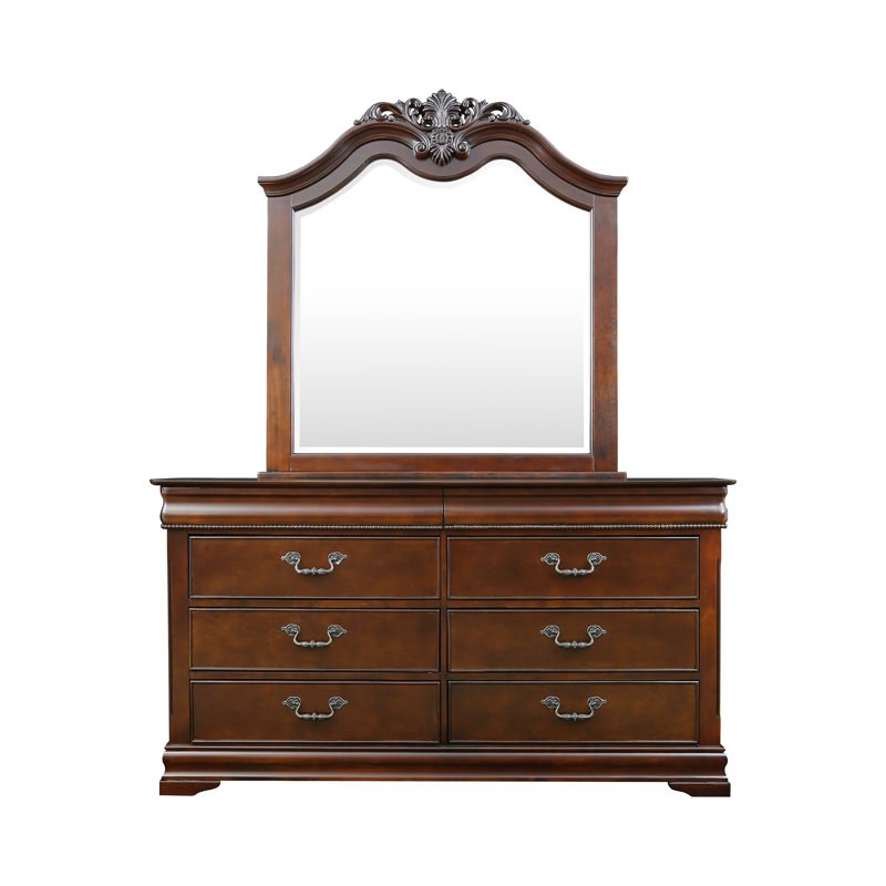 Commode double 6 tiroirs avec miroir Treska