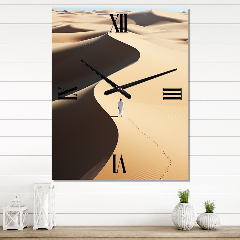 Desert Mirage V - Landscape & Nature Wall Clock, 40" H x 30" W x 1" D