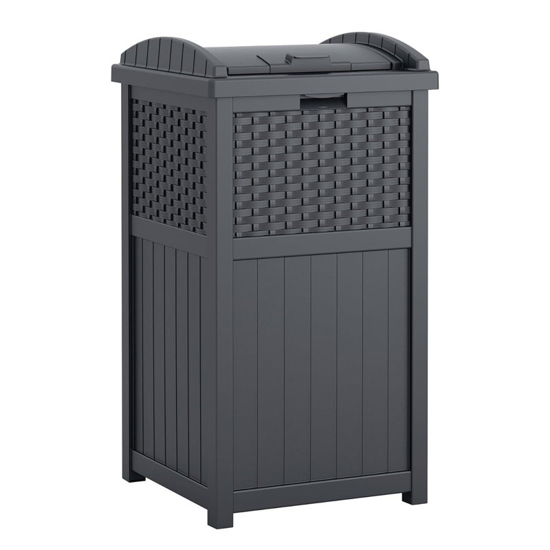 Resin Manual Lift Kitchen Trash Can - 33 Gallons, Gray