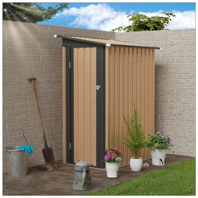 Durable Metal Garden Shed with Pent Roof and Side Hinge Door, Perfect for Secure Outdoor Storage