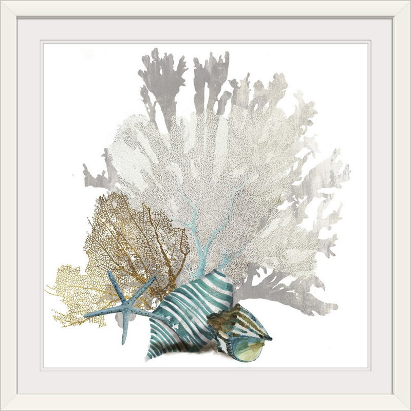« Coral » par Aimee Wilson - reproduction d'impression sur toile tendue, H 24 po x l 24 po, Impression encadrée, Blanc