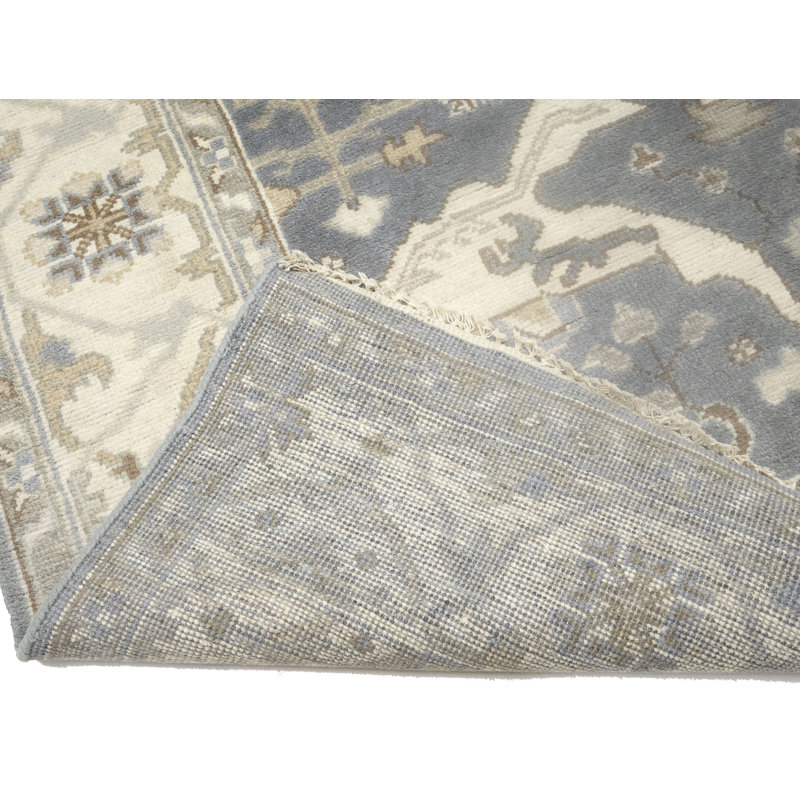 Tapis oriental gris Oushak Chobi Mute