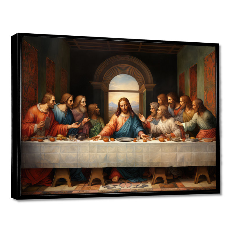 Masterpiece The Last Supper Of Today On Canvas Print, 30" H x 40" W, Black Floater Framed