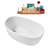 51" Streamline Soaking Glossy White Freestanding Tub and Tray With Internal Drain-101413136