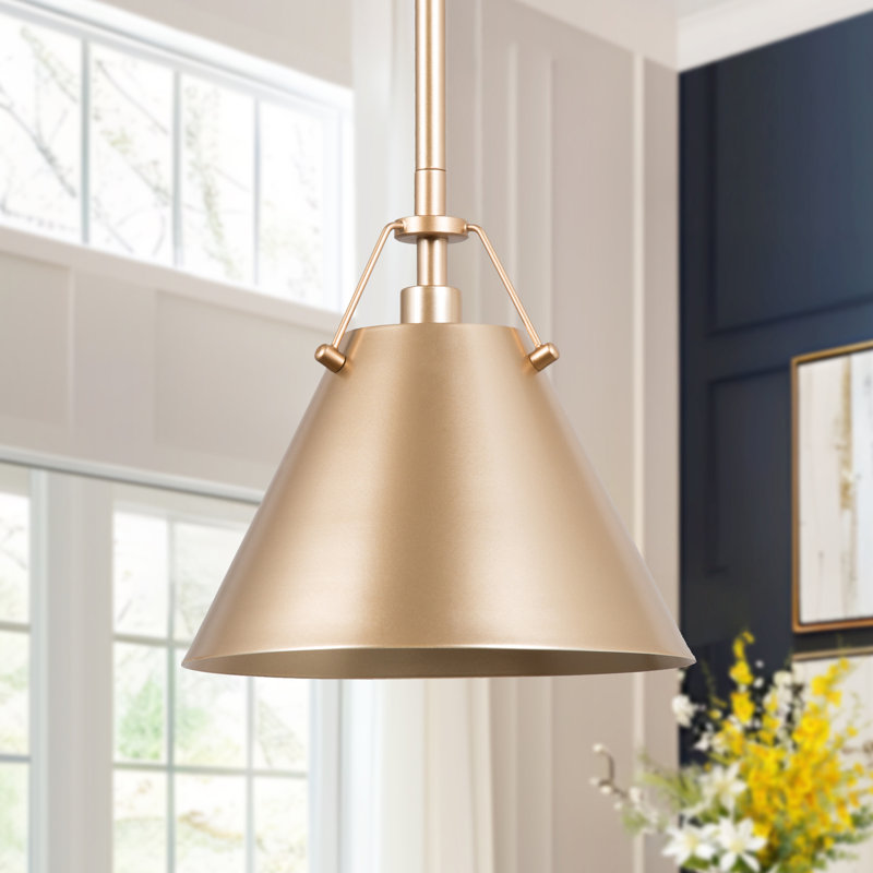 Luminaire suspendu à 1 lumière pour îlot de cuisine Rijja, Or