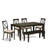 7 Piece Dining Set Consist of a Rectangle Dining Table with Butterfly Leaf and 6 Linen Fabric Kitchen Room Chairs, Cappuccino-520045577-529062994-529062995
