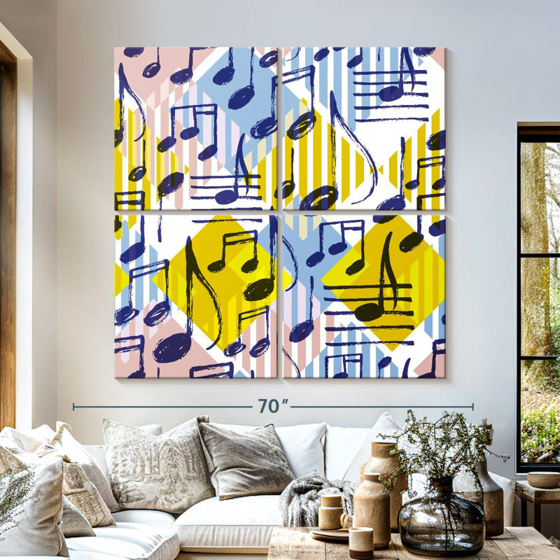 Abarca Geometric Musical Notes, 57" H x 57" W