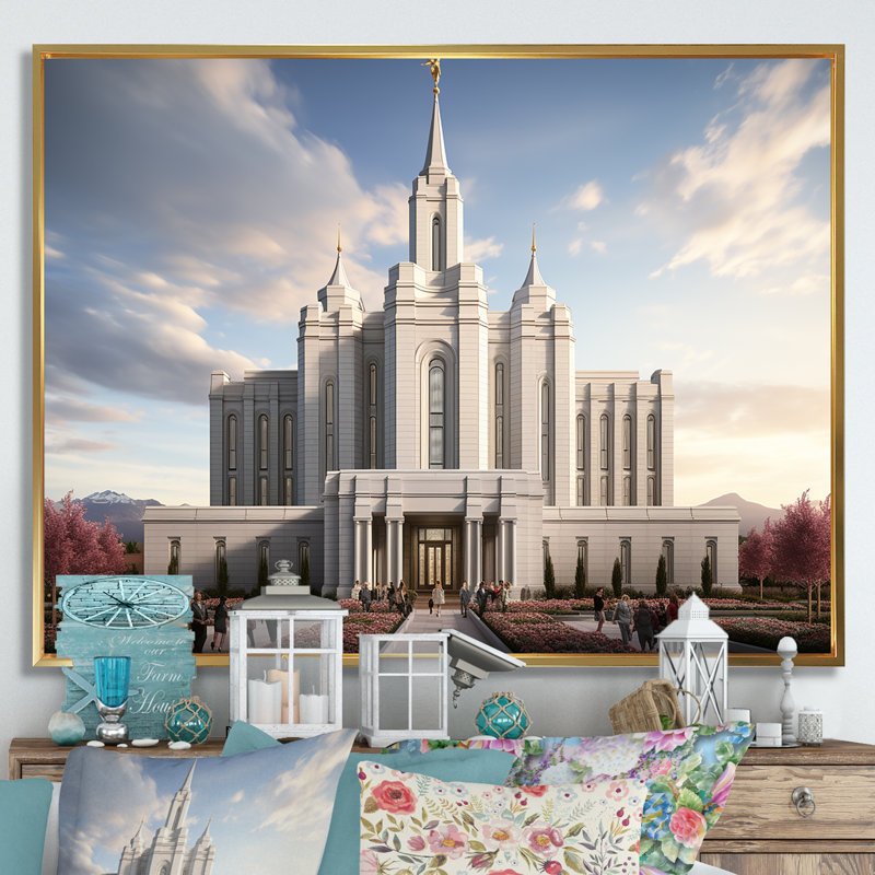 Sunset Mass - Church Wall Art, Gold Floater Framed, 44" H x 34" W x 1.5" D