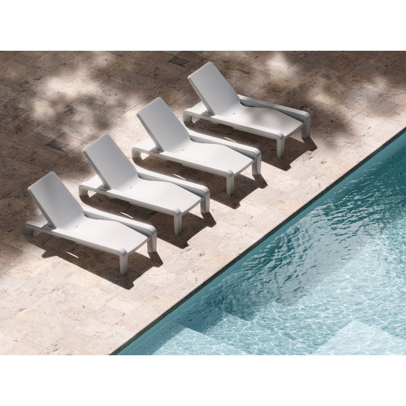 Deck Outdoor Chaise Lounge, Highcloue White