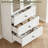 80"H x 47.2"W Bookcase with Wooden Drawers and Glass Door-1972492624