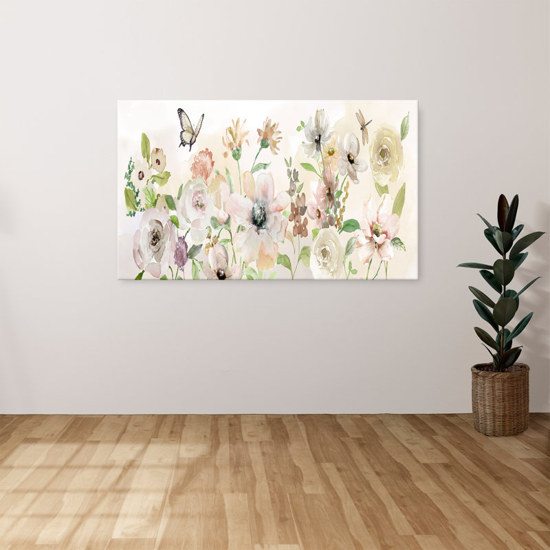 "Paris Garden Blush" par Nan, reproduction sur toile, H 24 po x l 40 po x P 1,5 po