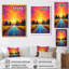 Glorious Sunset Country Road Trees - Art mural paysage-237056900-237056902