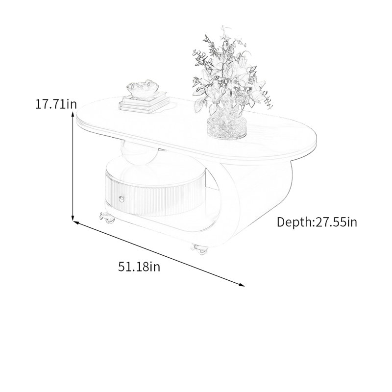 Westleigh, Blanc, H 17,71 po x L 51,18 po x l 27,55 po, Blanc