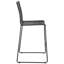 Tabourets de bar en métal tissé gris anthracite - dossier solide, 2 chaises pour la salle à manger, intérieur de style contemporain