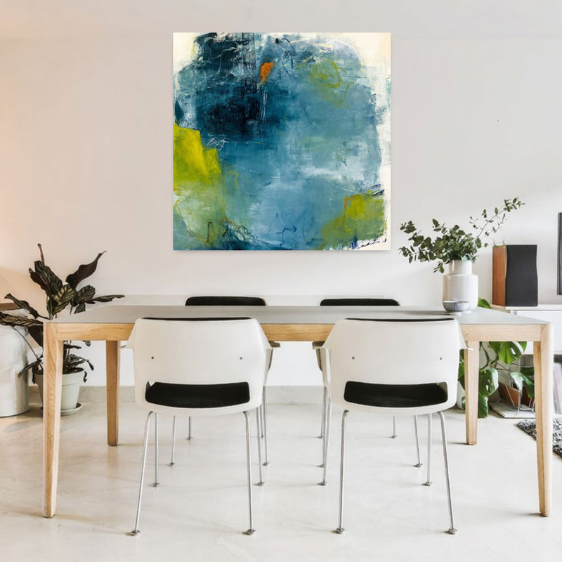 Troisième élément, art abstrait contemporain, H 36 po x l 36 po