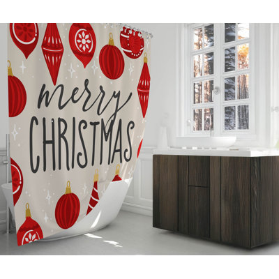 Rideau de douche ultramince Ornaments Merry Christmas