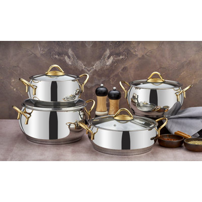 Elora 8 - Piece Stainless Steel Cookware Set