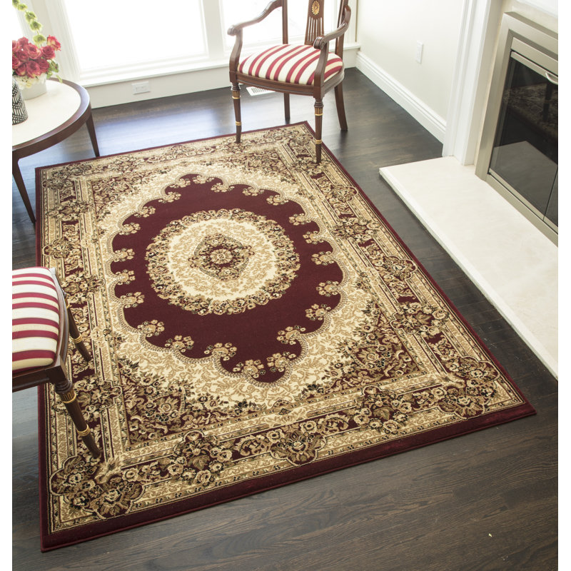 Gloucester Gilded Loom Oriental Red Area Rug, Rectangle 5'3" x 7'10"