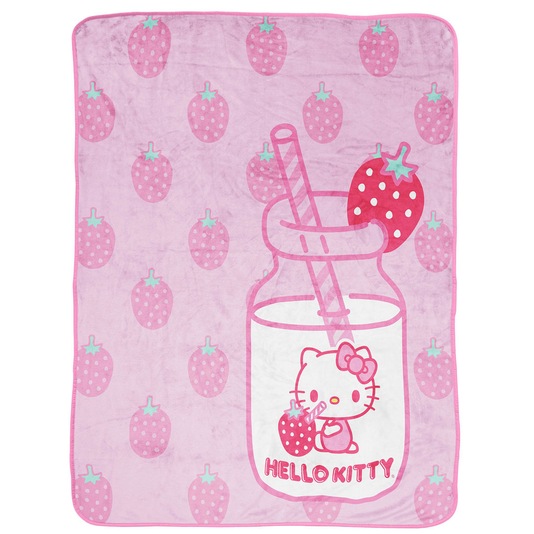 Hello Kitty Strawberry Milk Silk Touch Throw Blanket Sanrio