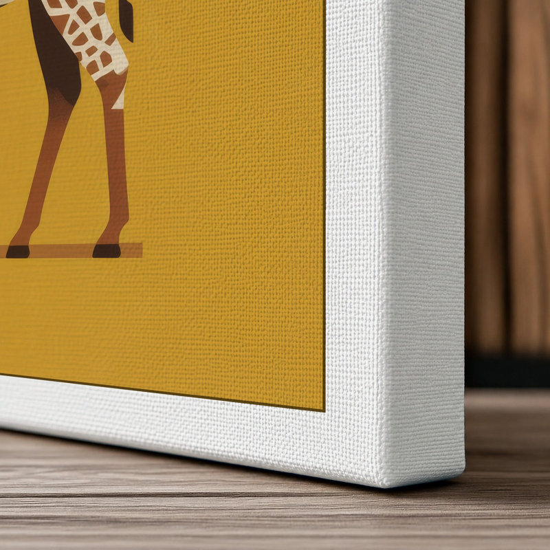 Standing Giraffe Modern - Wrapped Canvas, 30x20 - 76.2 x 50.8 cm, White Border