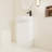 23" Freestanding Single Bathroom Vanity with Ceramic Top，Floor Standing Vanity with 2 Soft Close Doors and 1 Adjustable Shelf-384148743