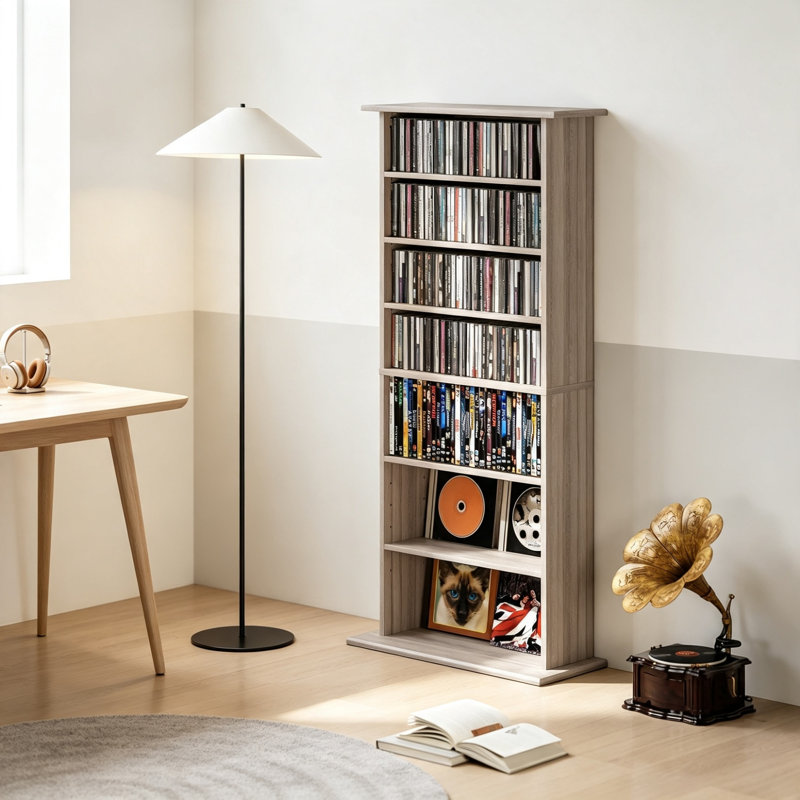 Engineered Wood 126.3cm H Media Shelves