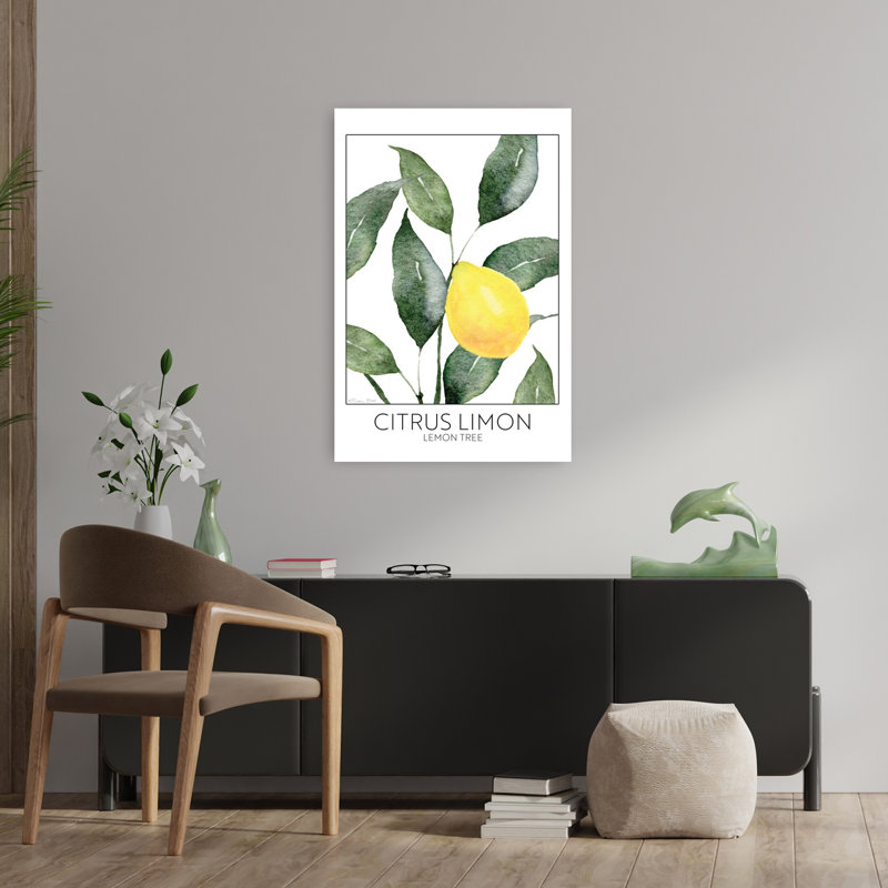 Citronnier abstrait, citronnier contemporain, paysage, art naturel, H 36 po x l 24 po