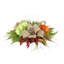 Fall Candleholder Centerpiece with Hydrangeas, Wheat and Pinecones