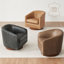 Fauteuil demi-tonneau pivotant en cuir véritable Bennett (ensemble de 2)-107095655