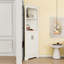 Grande armoire de rangement de coin avec tablettes ouvertes et portes pour un rangement peu encombrant-1342305827