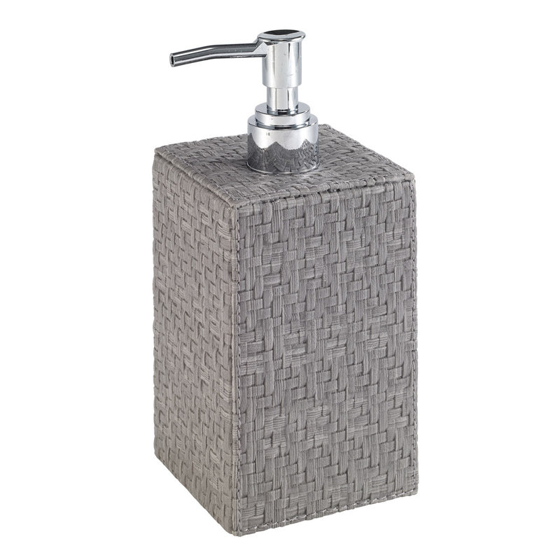 Wicker Soap Dispenser, Gray