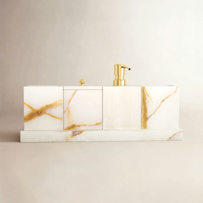 Graciela Marble Bathroom Accessory Set