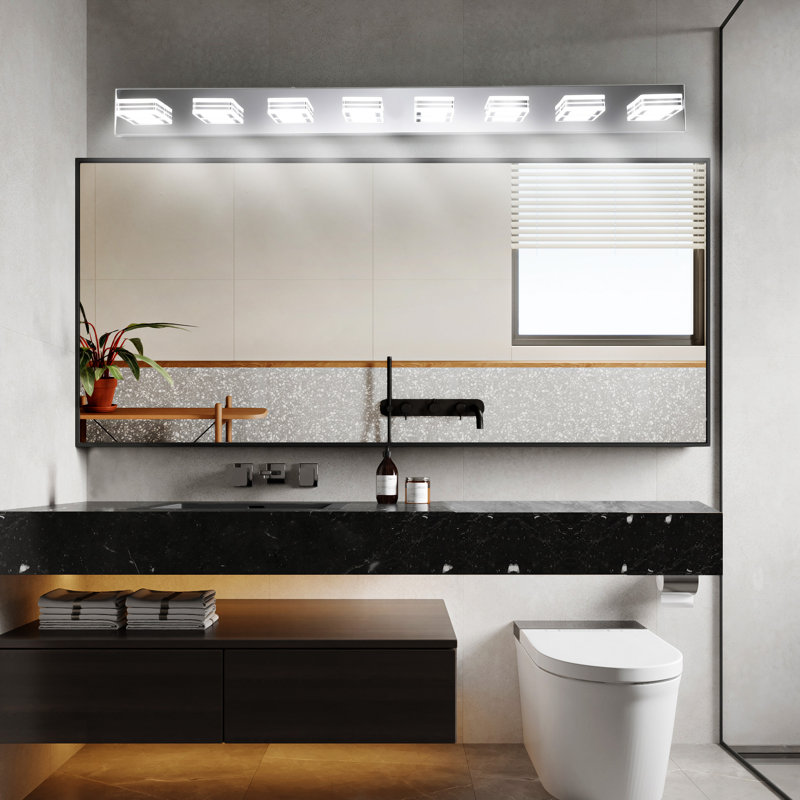 52" Modern Chrome 8-Light LED Vanity Light