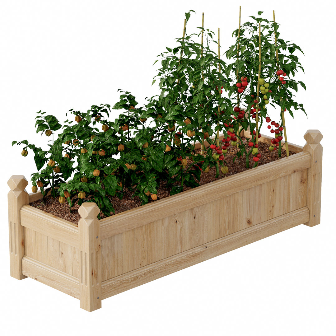 Wooden Raised Garden Bed 43" x 15" x 13" - Rectangular Elevated Planter Box for Vegetables, Fruits, Flowers, Herbs - Outdoor Planting Container for Ga