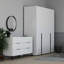 Commode moderne scandinave à 6 tiroirs, blanche, 55,1 x 31,9 x 17,3 pouces | Panneau de particules 100% enduit de mélamine | Conception à fixation murale | Solution de rangement élégante et fonctionnelle pour les maisons contemporaines-1140470581