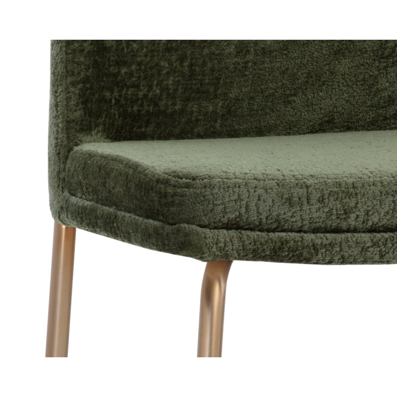 Clifton Upholstered Stool with Solid Wood Frame, Olive