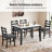 5-Piece Modern Farmhouse Dining Table Sets, Space-Saving Solid Wood Kitchen Dining Sets With Faux Marble Table & 4 Slat Back Linen Upholstered Chairs-63235336