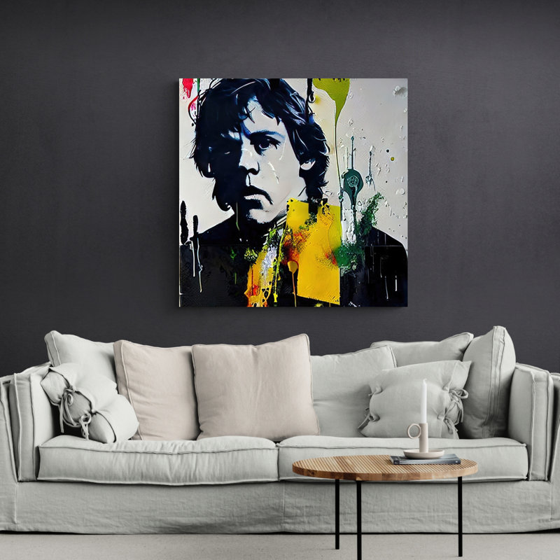 «Luke Skywalker Four» par Stephen Chambers, peinture sur toile tendue, H 15 po x l 15 po x P 1,5 po