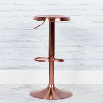 Yuvaan Retro Metal Backless Adjustable-Height Barstool