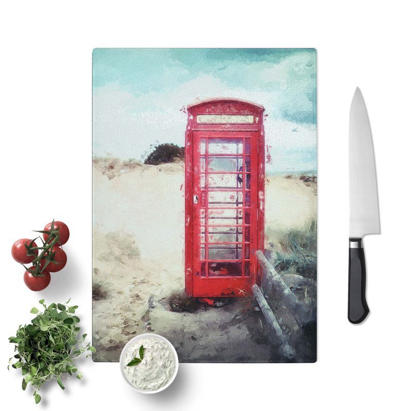 Tempered Glass Telephone Box Chopping Board, 28.5 cm W x 39 cm L