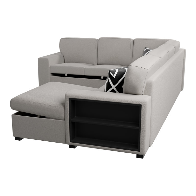 Canapé modulaire 4 pièces convertible, Tissu beige