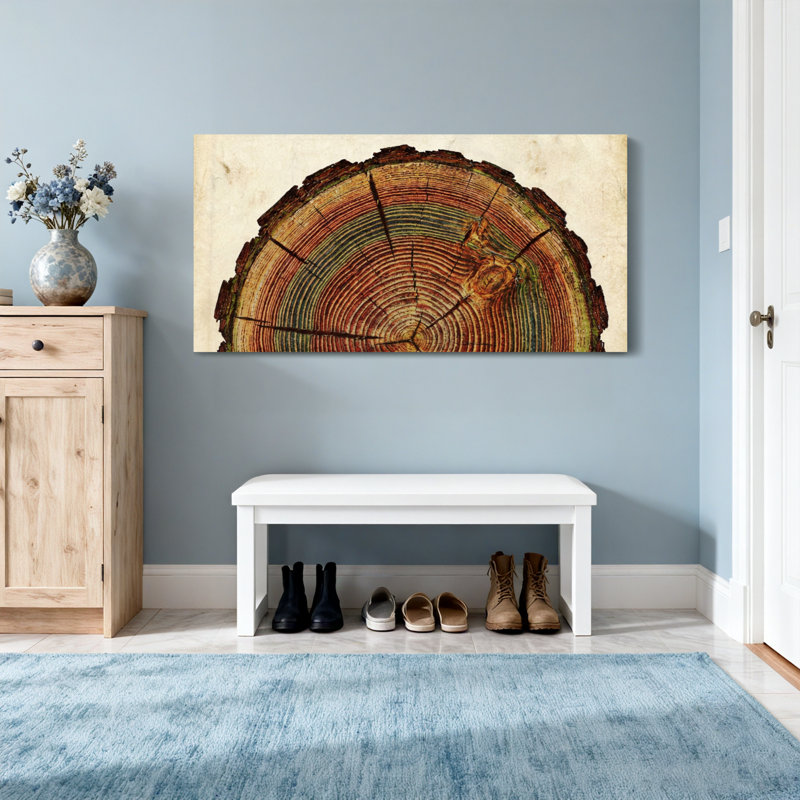 «Plants & Flowers Tree Ring», reproduction d'art sur toile, H 16 po x l 32 po