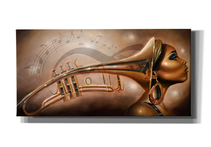 «She Is Music» par Salaam Muhammad, H 12 po x l 24 po x P 0,75 po